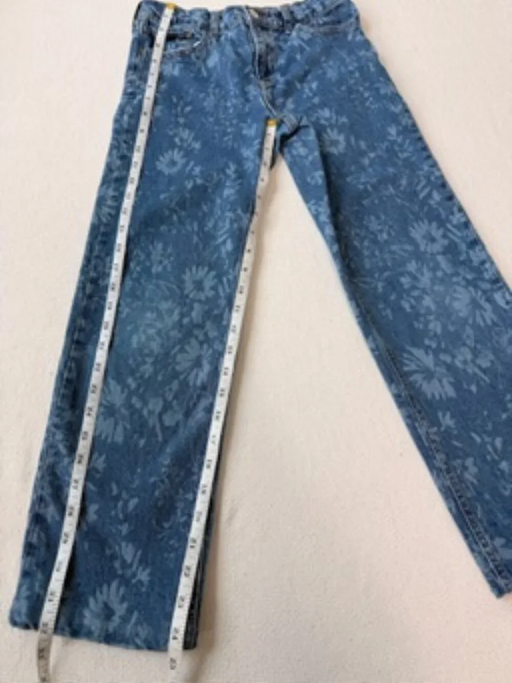 🌼 Gap Kids Floral Print Straight Leg Jeans – Size 14